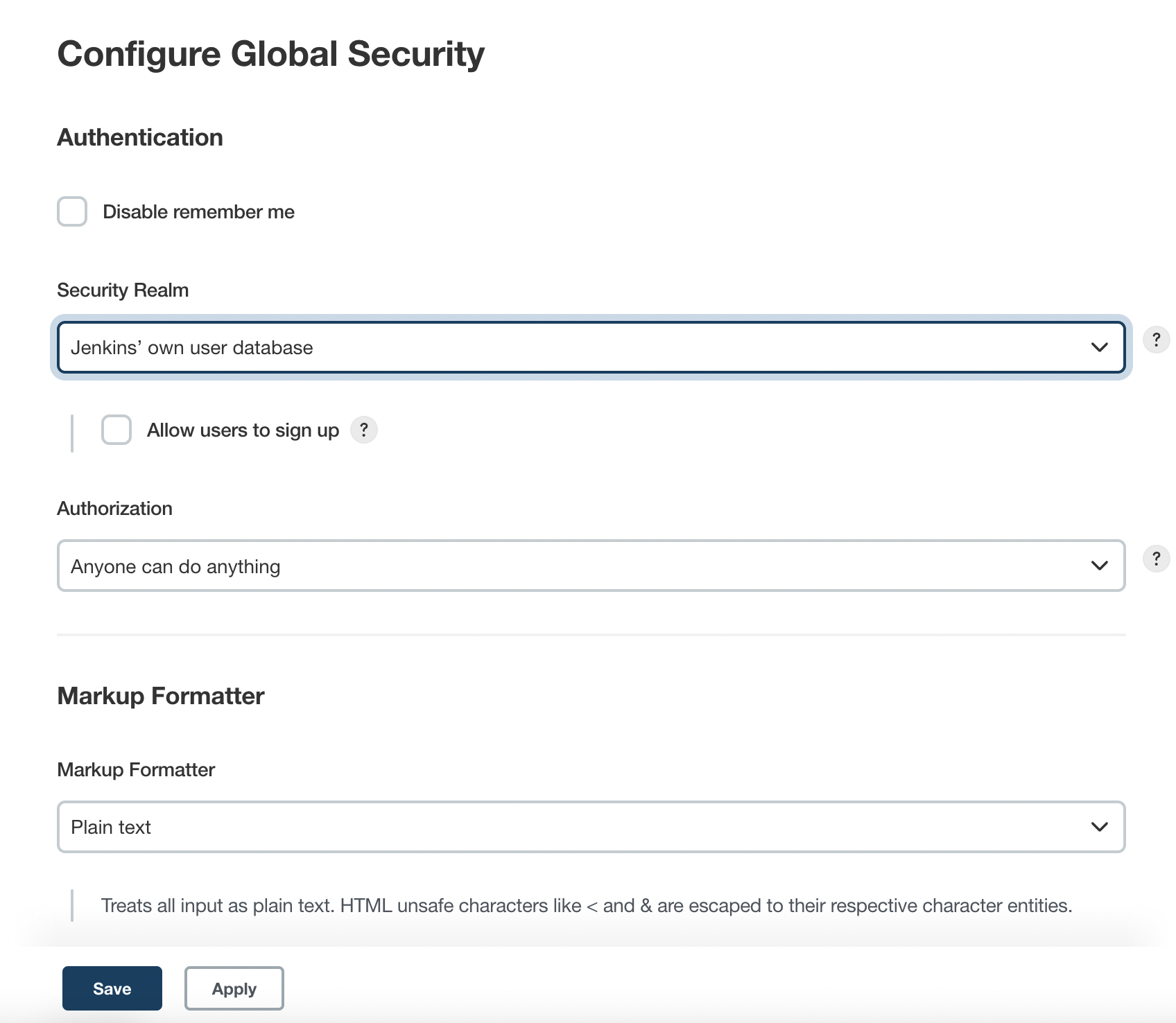 Configure Global Security